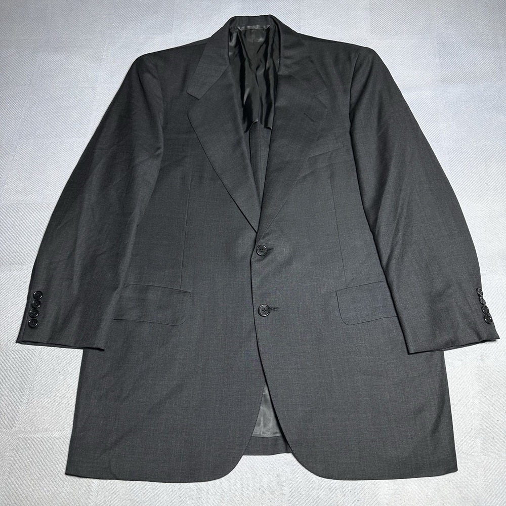 Vintage Oxxford Clothes Blazer Mens 42L Black Wool Super 110's Unstructured